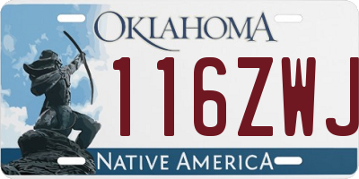 OK license plate 116ZWJ