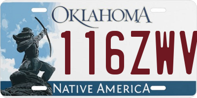 OK license plate 116ZWV