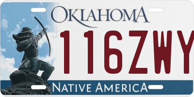 OK license plate 116ZWY