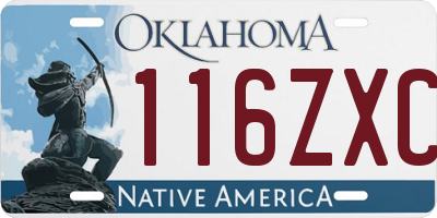 OK license plate 116ZXC