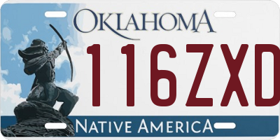 OK license plate 116ZXD