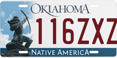 OK license plate 116ZXZ