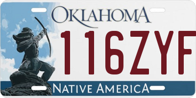 OK license plate 116ZYF