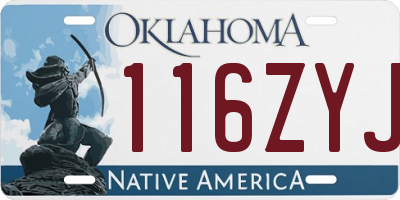 OK license plate 116ZYJ