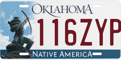 OK license plate 116ZYP