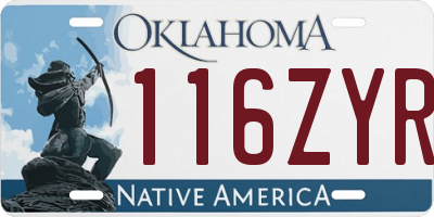 OK license plate 116ZYR