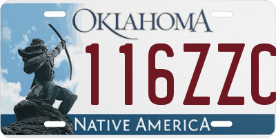 OK license plate 116ZZC