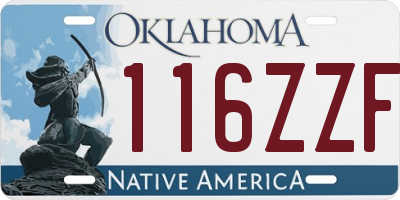 OK license plate 116ZZF