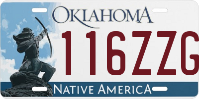 OK license plate 116ZZG