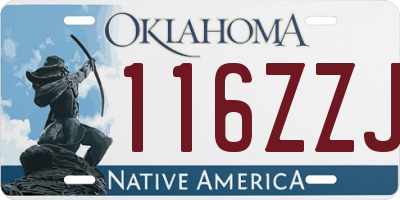 OK license plate 116ZZJ