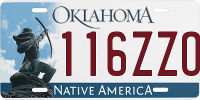 OK license plate 116ZZO