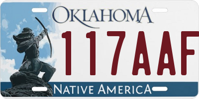 OK license plate 117AAF