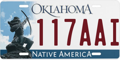 OK license plate 117AAI