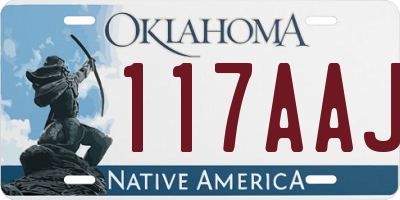 OK license plate 117AAJ