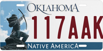 OK license plate 117AAK