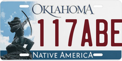 OK license plate 117ABE