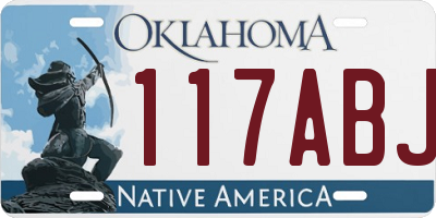OK license plate 117ABJ