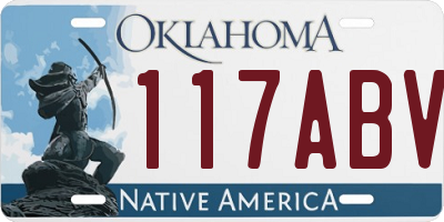 OK license plate 117ABV