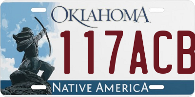 OK license plate 117ACB