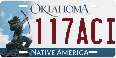 OK license plate 117ACI