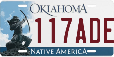 OK license plate 117ADE