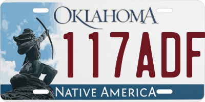 OK license plate 117ADF