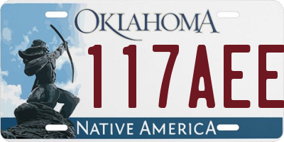 OK license plate 117AEE