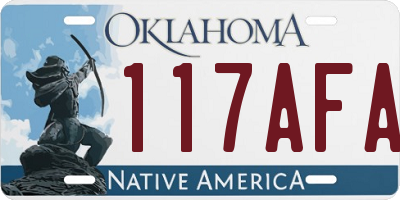OK license plate 117AFA