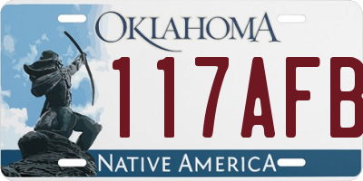 OK license plate 117AFB