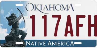 OK license plate 117AFH