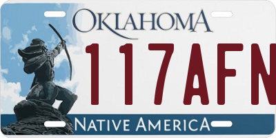 OK license plate 117AFN