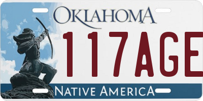 OK license plate 117AGE