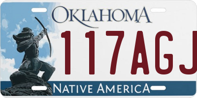 OK license plate 117AGJ