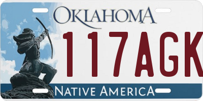 OK license plate 117AGK