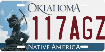 OK license plate 117AGZ