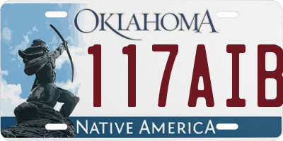 OK license plate 117AIB