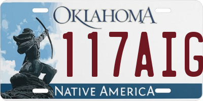 OK license plate 117AIG