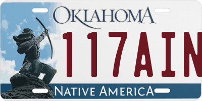 OK license plate 117AIN
