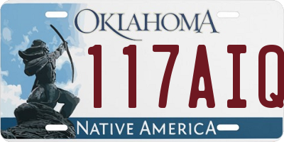 OK license plate 117AIQ