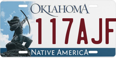 OK license plate 117AJF