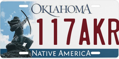 OK license plate 117AKR