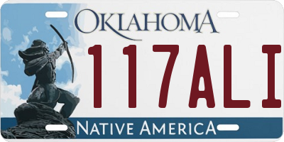 OK license plate 117ALI