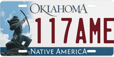 OK license plate 117AME