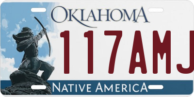 OK license plate 117AMJ