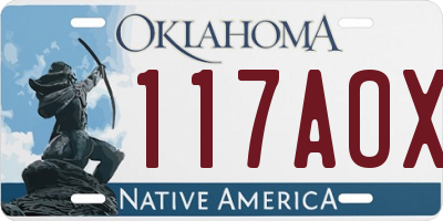 OK license plate 117AOX