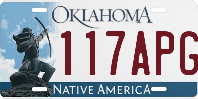 OK license plate 117APG