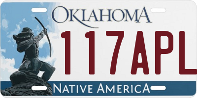 OK license plate 117APL