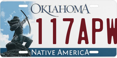 OK license plate 117APW