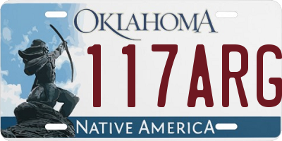 OK license plate 117ARG