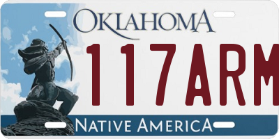 OK license plate 117ARM